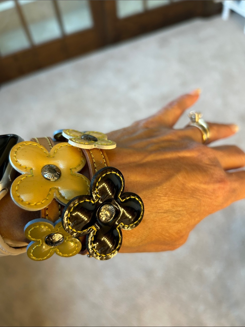 Louis Vuitton Floral Leather Bracelet in Yellow and Green - Picture 12 of 14